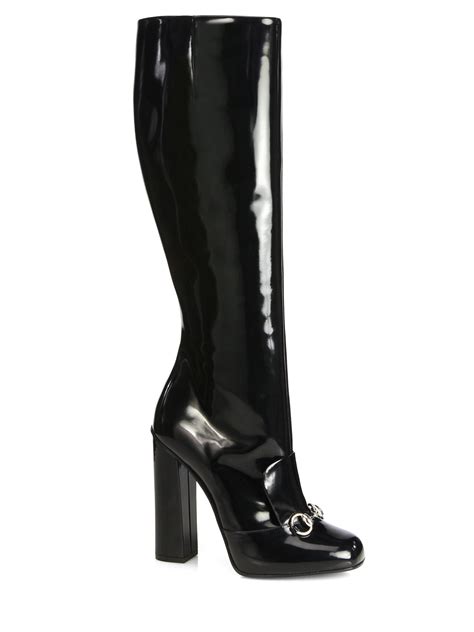 gucci black boots over the knee|gucci knee high boots black.